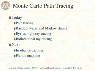 Monte Carlo Path Tracing