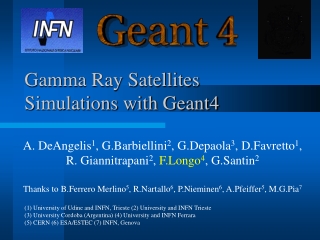 Gamma Ray Satellites Simulations with Geant4