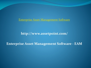 Enterprise Asset Management Software - EAM