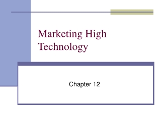 Marketing High Technology
