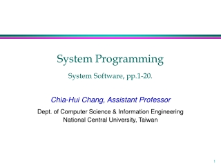 System Programming System Software, pp.1-20.