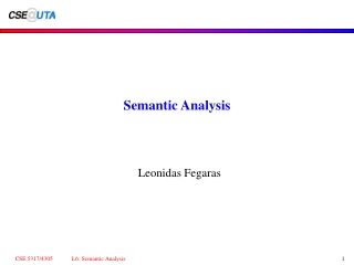 Semantic Analysis