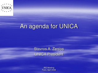 An agenda for UNICA