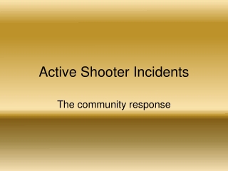 Active Shooter Incidents