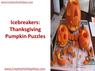 Icebreakers: Thanksgiving - Pumpkin Puzzles