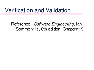 Verification and Validation