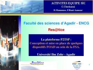 Faculté des sciences d’Agadir - ENCG Res@tice