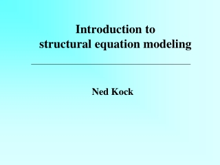 Introduction to  structural equation modeling