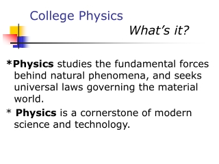 College Physics What’s it?