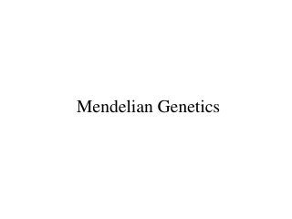 Mendelian Genetics