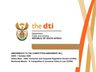 Competition Amendment Bill, 2008