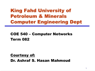 King Fahd University of Petroleum &amp; Minerals Computer Engineering Dept