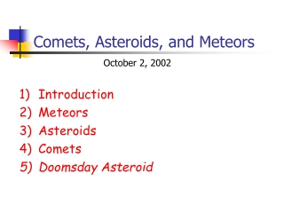 Comets, Asteroids, and Meteors