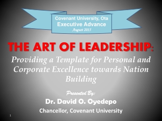 Covenant University, Ota  Executive Advance August 2015