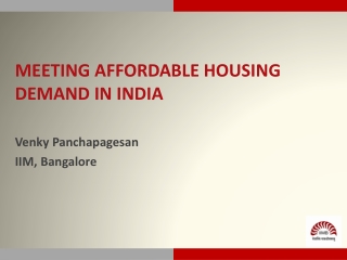 Meeting affordable housing demand in  india