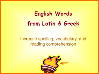 English Words  from Latin &amp; Greek  Increase spelling, vocabulary, and reading comprehension