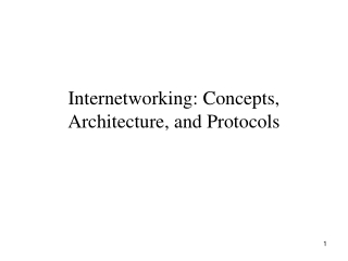Internetworking: Concepts, Architecture, and Protocols