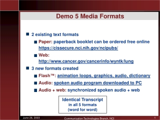 Demo 5 Media Formats