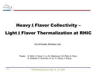 Heavy - Flavor Collectivity – Light - Flavor Thermalization at RHIC