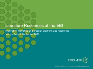 Literature Resources at the EBI