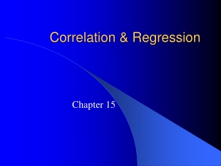 Correlation &amp; Regression