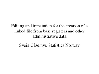 Svein Gåsemyr, Statistics Norway