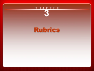 Chapter 3 Rubrics