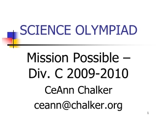 SCIENCE OLYMPIAD