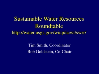 Sustainable Water Resources Roundtable watergs/wicp/acwi/swrr/