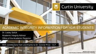 Academic Integrity Information for HDR students