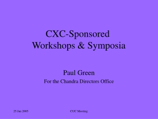 CXC-Sponsored  Workshops &amp; Symposia