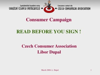 Consumer Campaign  READ BEFORE YOU SIGN !