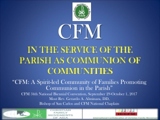 CFM  IN THE SERVICE OF THE PARISH AS COMMUNION OF COMMUNITIES