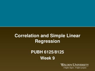 Correlation and Simple Linear Regression