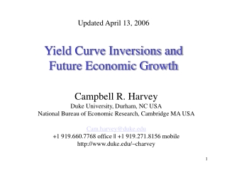 Yield Curve Inversions and  Future Economic Growth