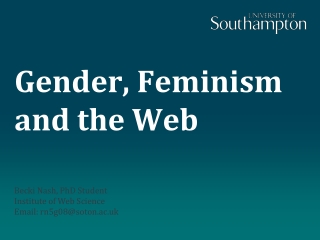 Gender, Feminism and the Web