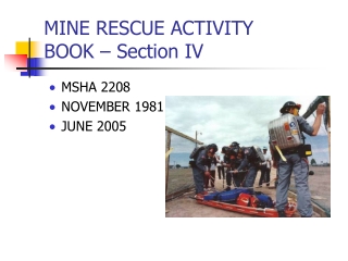 MINE RESCUE ACTIVITY  BOOK – Section IV