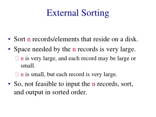 External Sorting