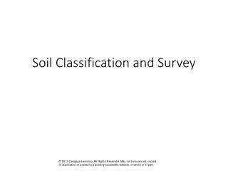 Soil Classification and Survey