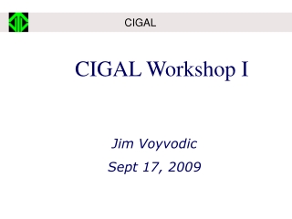 CIGAL Workshop I