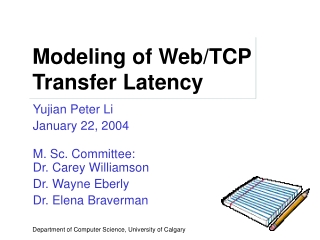 Modeling of Web/TCP Transfer Latency