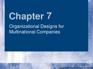 Organizational Designs for Multinational Companies