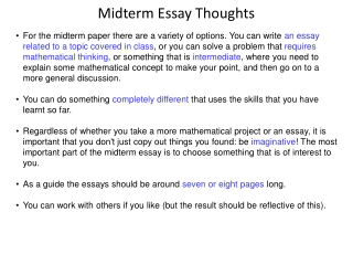 Midterm Essay Thoughts