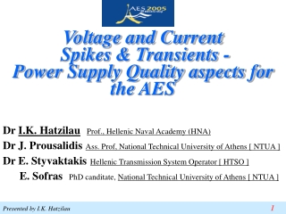 Voltage and Current  Spikes &amp; Transients - Power Supply Quality aspects for the AES