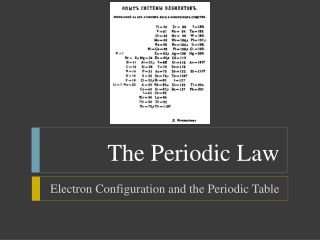 The Periodic Law