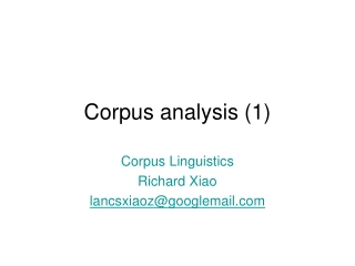 Corpus analysis (1)