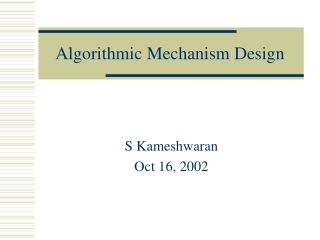 Algorithmic Mechanism Design