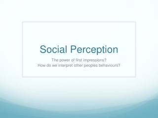 Social Perception