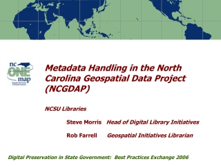 Digital Preservation in State Government:  Best Practices Exchange 2006