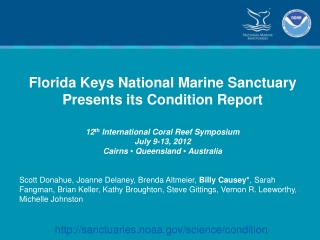 Florida Keys National Marine Sanctuary  Presents its Condition Report